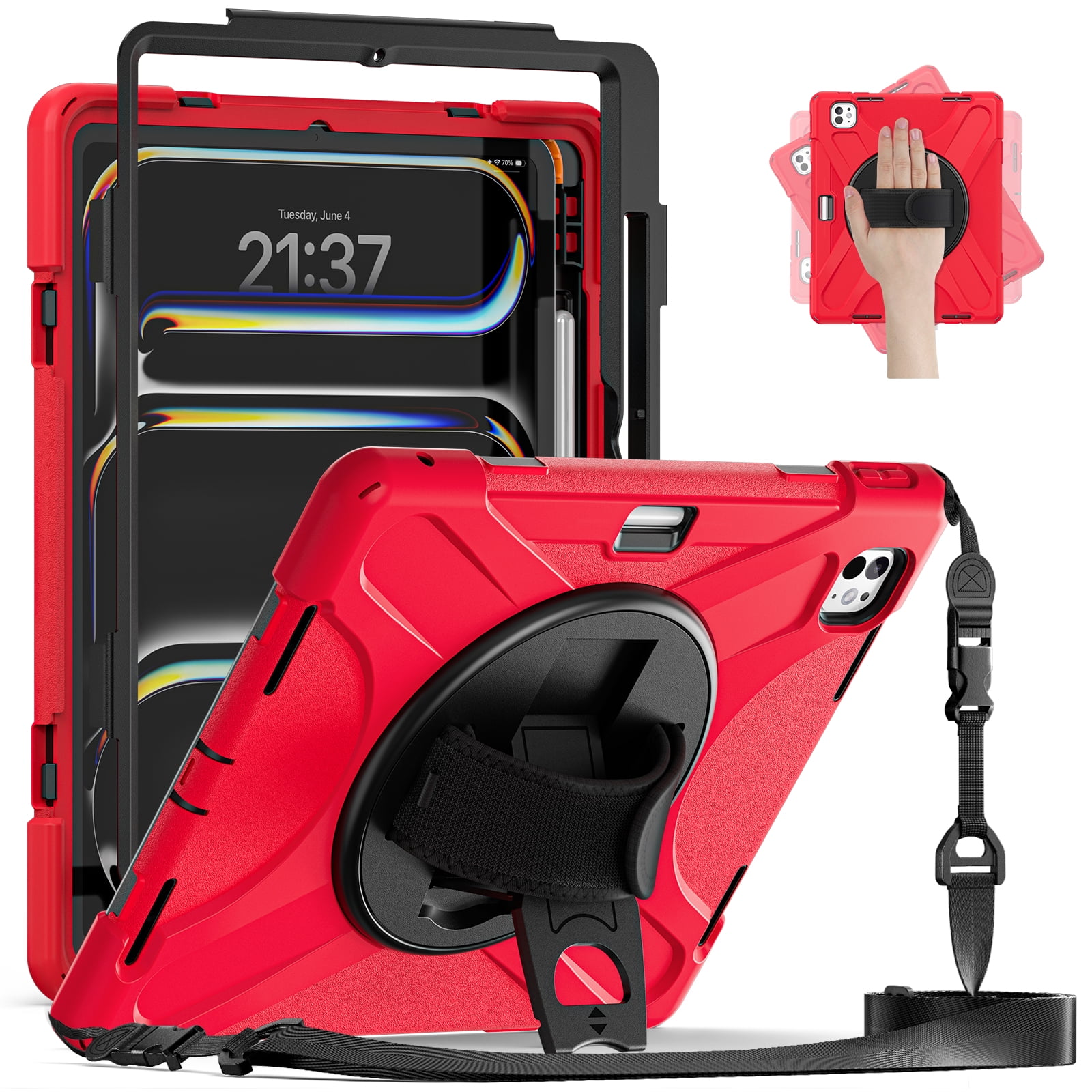Dteck Case for iPad Pro 13 inch M4 2024,Heavy Duty Armor Shockproof