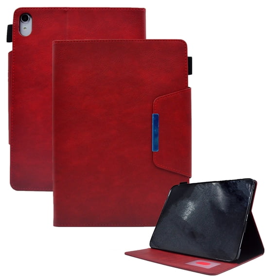 Dteck Case for iPad mini 6th Generation 8.3 inch,Magnetic Leather Smart Case Card Slots Wallet Shockproof Rubber Kickstand Cover for iPad mini 6,Red