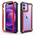 thumbnail image 1 of Dteck Case for iPhone 11,Shockproof Dual-Layer Protection Silicone+PC Case Heavy Duty Rugged Crystal Clear Back Cover for iPhone 11,Black+Red, 1 of 2