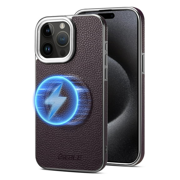 Dteck Case for iPhone 12/12 Pro,Magnetic Leather Case Mag-Safe Shockproof TPU Slim Luxury Business Back Cover, ,Purple