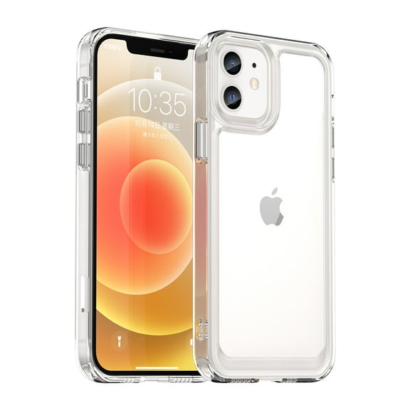 Dteck Case for iPhone 12, 6.1 inch, Shockproof Rubber Soft TPU Bumper Heavy Duty Acrylic Clear Hard Phone Case Cover, Clear