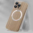 thumbnail image 1 of Dteck Case for iPhone 12 Pro Max,Magnetic Case with MagSafe Wooden Pattern Slim PC Built-in Camera Lens Protector Shockproof Cover,Brown, 1 of 7