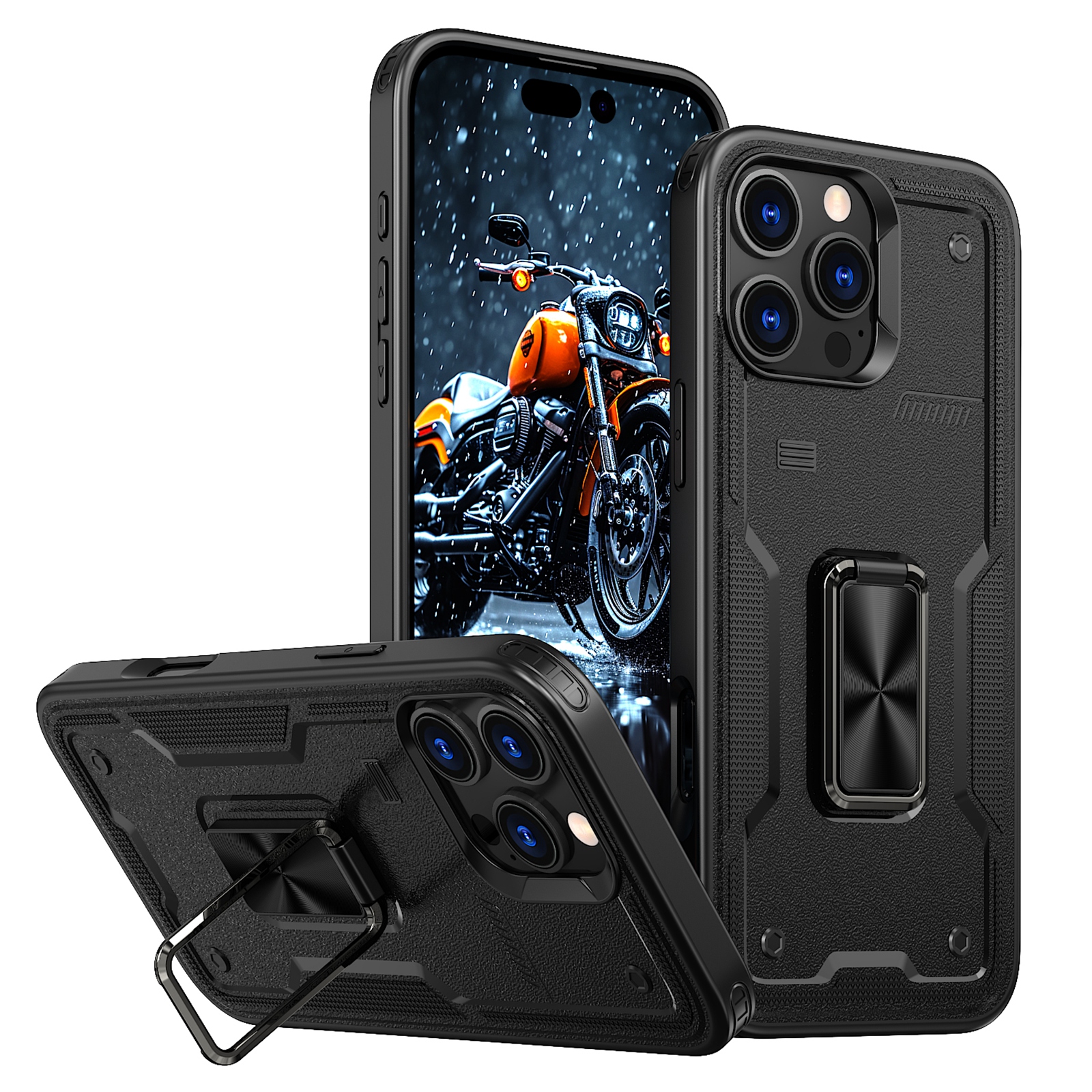 Rubber Pc Case Dteck Case for iPhone 12 Pro Max,Shockproof Rubber+PC Case Ring Holder ...