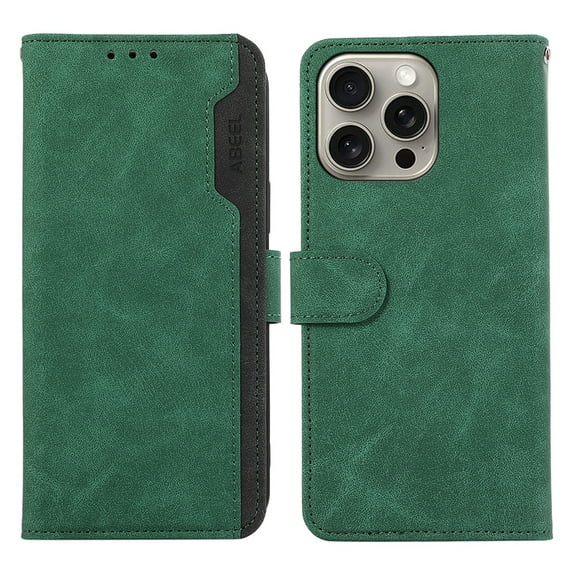 Dteck Case for iPhone 12 Pro Max Wallet Cover, Magnetic Shockproof with RFID Blocking Wallet Card Slot Anti-Fingerprint Slim Cover Shell, Green