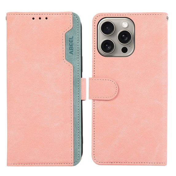 Dteck Case for iPhone 12 Pro Max Wallet Cover, Magnetic Shockproof with RFID Blocking Wallet Card Slot Anti-Fingerprint Slim Cover Shell, Pink
