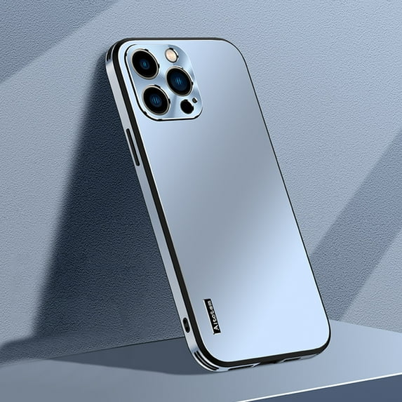 Dteck Case for iPhone 13 Pro Max,Shockproof Metal Aluminum Camera Cover Anti-scratch Slim Lightweight Hybrid Luxury Case For iPhone 13 Pro Max,Blue