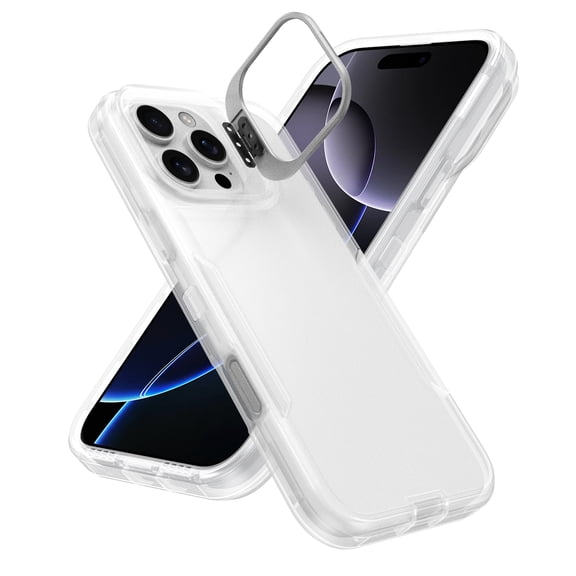 Dteck Case for iPhone 13 Pro Max, Shockproof TPU+PC Case Built in Stash Stand Back Cover for iPhone 13 Pro Max,Clear