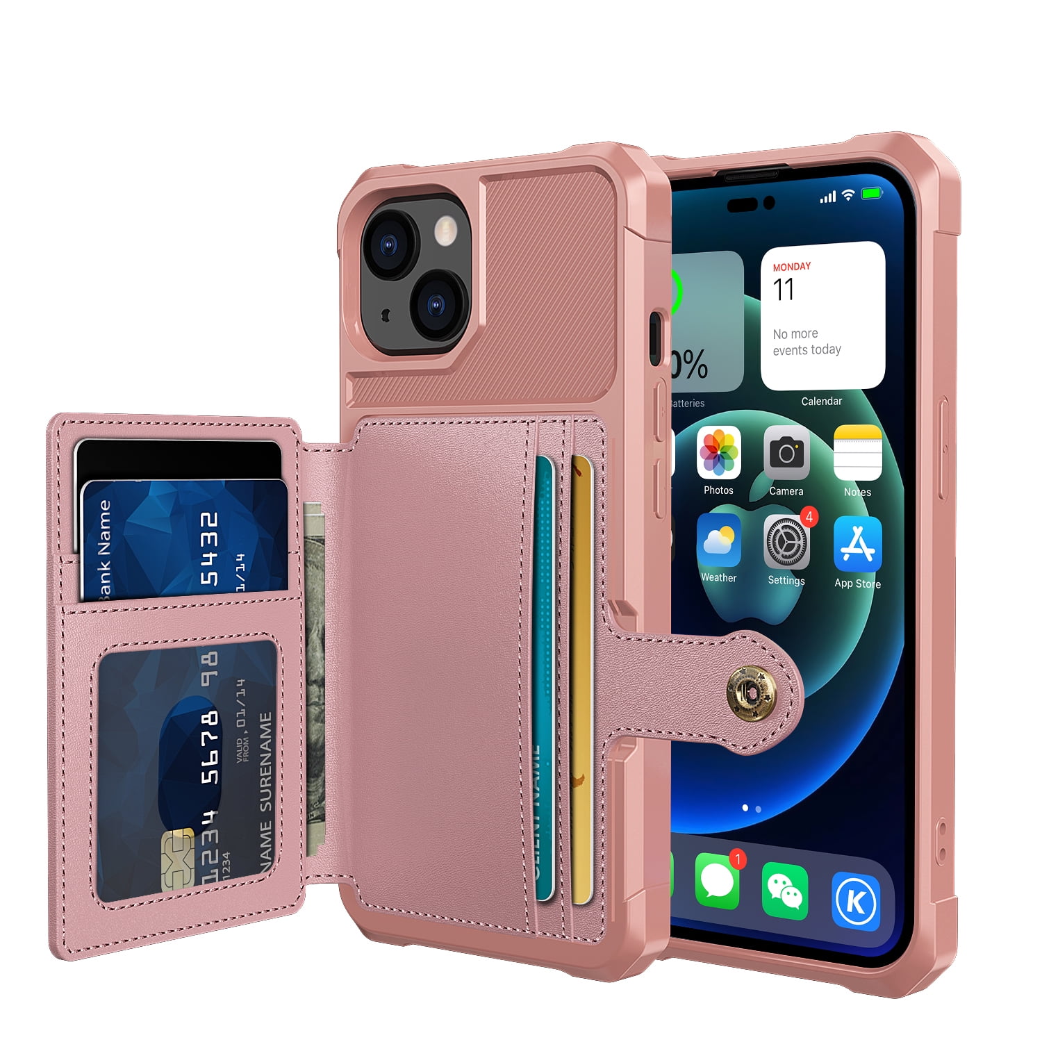 Dteck Case for iPhone 14 6.1-inch,Magnetic Leather Card Slots Wallet ...
