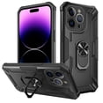 thumbnail image 1 of Dteck Case for iPhone 14 Pro,Shockproof Rubber Case Hybrid Hard RIng Holder Kickstand Magnetic Cover for iPhone 14 Pro,Black, 1 of 7