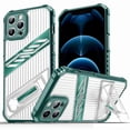 thumbnail image 1 of Dteck Case for iPhone 14 Pro with Built-in Invisible Bracket, Shockproof Anti-Fall Hybrid Non-Slip PC + TPU Dual Layer Protective Cover, Darkgreen, 1 of 6