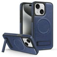 thumbnail image 1 of Dteck Case for iPhone 15 Plus,Magnetic Leather Case Built-in Invisible Stand Shockproof Rubber Kickstand Compatible with Mag Safe Cover,Blue, 1 of 7