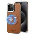 thumbnail image 1 of Dteck Case for iPhone 15 Plus,Magnetic Leather Case Mag-Safe Shockproof TPU Slim Luxury Business Back Cover, ,Brown, 1 of 6