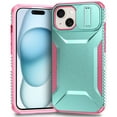 thumbnail image 1 of Dteck Case for iPhone 15 Plus,Shockproof TPU+PC Armor Case Slide Lens Protection Cover for iPhone 15 Plus,Green, 1 of 7