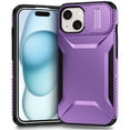 thumbnail image 1 of Dteck Case for iPhone 15 Plus,Shockproof TPU+PC Armor Case Slide Lens Protection Cover for iPhone 15 Plus,Purple, 1 of 7