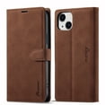 thumbnail image 1 of Dteck Case for iPhone 15 Pro,Magnetic Leather Card/Cash Slot Wallet Case Shockproof Rubber Kickstand Full Body Protective Cover,Brown, 1 of 7