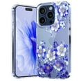 thumbnail image 1 of Dteck Case for iPhone 15 Pro Max Case Clear with Design Slim Protective Soft TPU Bumper Embossed Pattern,Blue Flower, 1 of 5