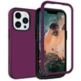 thumbnail image 1 of Dteck Case for iPhone 15 Pro,Shockproof 3-Layer Protection Case Without Screen Protector Hybrid TPU/PC Back Phone Cover, Purple, 1 of 6