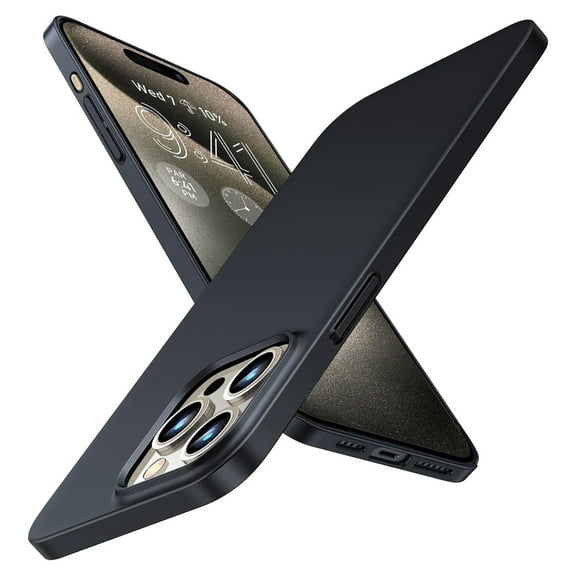 Dteck Case for iPhone 15 Pro,Shockproof Lightweight Hard PC Case Matte Slim Back Cover,Black