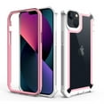 thumbnail image 1 of Dteck Case for iPhone 15,Shockproof Dual-Layer Protection Silicone+PC Case Heavy Duty Rugged Crystal Clear Back Cover for iPhone 15,Pink+White, 1 of 2