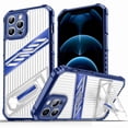 thumbnail image 1 of Dteck Case for iPhone 15 with Built-in Invisible Bracket, Shockproof Anti-Fall Hybrid Non-Slip PC + TPU Dual Layer Protective Cover, Navyblue, 1 of 6