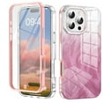 thumbnail image 1 of Dteck Case for iPhone 16,Full Body Protection Case Marble Pattern Slim TPU+PC Built-in Screen Protector Shockproof Back Cover for iPhone 16,Pink, 1 of 6