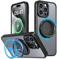 thumbnail image 1 of Dteck Case for iPhone 16 Pro,Magnetic Rubber Case Matte PC Mag-Safe with 360°Rotating Invisible Ring Stand Military Grade Shockproof Back Cover,Black, 1 of 7