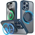 thumbnail image 1 of Dteck Case for iPhone 16 Pro,Magnetic Rubber Case Matte PC Mag-Safe with 360°Rotating Invisible Ring Stand Military Grade Shockproof Back Cover,Blue, 1 of 7