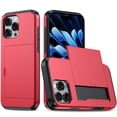 thumbnail image 1 of Dteck Case for iPhone 16 Pro Max,Heavy Duty Protective Dual Layer Shockproof Hidden Card Slot/ Holder Slim Wallet for Women&Men,Red, 1 of 8