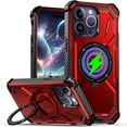 thumbnail image 1 of Dteck Case for iPhone 16 Pro Max,Magnetic Rubber Compatible with Mag-Safe Case Shockproof Invisible Kickstand Dual Layer Protective Armor Cover,Red, 1 of 7