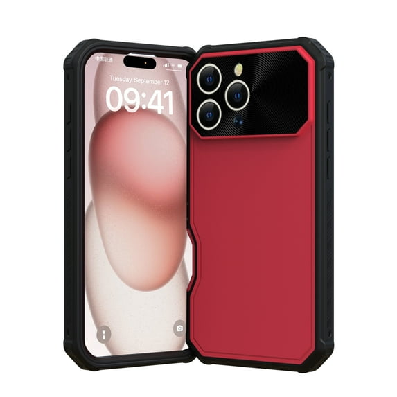 Dteck Case for iPhone 16 Pro,Shockproof Rubber + PC Case Compatible with MagSafe Built-in Camera Lens Protector Cover for iPhone 16 Pro,Rose