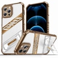 thumbnail image 1 of Dteck Case for iPhone 16 Pro with Built-in Invisible Bracket, Shockproof Anti-Fall Hybrid Non-Slip PC + TPU Dual Layer Protective Cover, Desertgold, 1 of 6