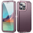 thumbnail image 1 of Dteck Case for iPhone 16,Shockproof 3-Layer Protection Rubber+ PC Case Military Grade Protective Cover for iPhone 16,Purple, 1 of 7