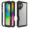 thumbnail image 1 of Dteck Case for iPhone 16,Shockproof Dual-Layer Protection Silicone+PC Case Heavy Duty Rugged Crystal Clear Back Cover for iPhone 16,Black, 1 of 2