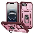 thumbnail image 1 of Dteck Case for iPhone 16e,iPhone 17e Shockproof Rugged Case Slide Camera Cover Protective Phone Case with Ring Stand Back Cover for iPhone 16e/17e,Pink, 1 of 8