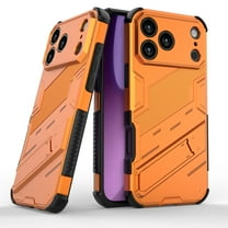 Dteck Case for iPhone 17 Pro Max,Shockproof TPU PC Case Hidden Stand Back Cover for iPhone 17 Pro Max,Orange