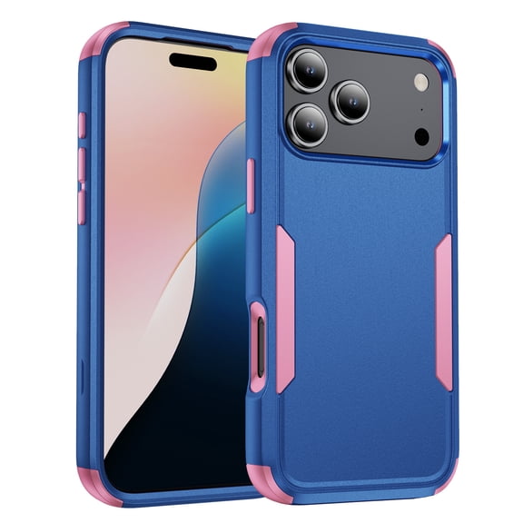 Dteck Case for iPhone 17 Pro,Shockproof TPU+PC Case Back Cover for iPhone 17 Pro,Navy+Pink