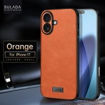 Dteck Case for iPhone 17,Shockproof Leather  TPU Case Lens Protection Slim Back Cover for iPhone 17,Orange