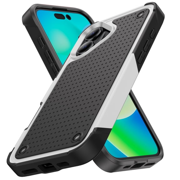 Dteck Case for iPhone 17,Shockproof TPU+PC Case Back Cover for iPhone 17,White