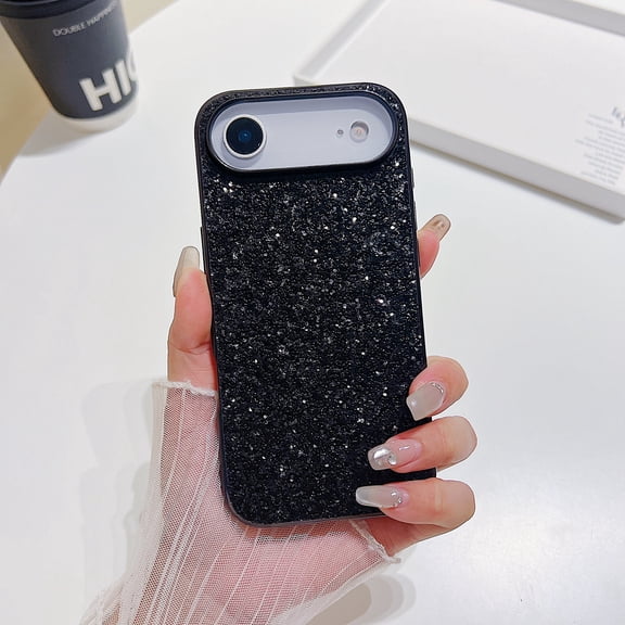 Dteck Case for iPhone Air ,Shockproof Glitter Case Bling Sparkly Soft TPU and PC Silicone Shiny Girl Women Thin Protective Cover for iPhone Air,Black