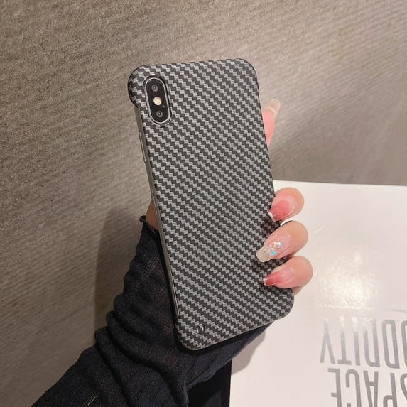 Dteck Case for iPhone XS Max Carbon Fiber Pattern Ultra Slim Thin Anti-scratch Shockproof Case Cover For iPhone XS Max,Silver