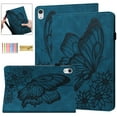thumbnail image 1 of Dteck Case for iPad 10th Generation 2022 10.9 inch, Embossed Butterfly PU Leather Flip Folio Case with Card Slots Pen Holder for New iPad (2022), Blue, 1 of 8