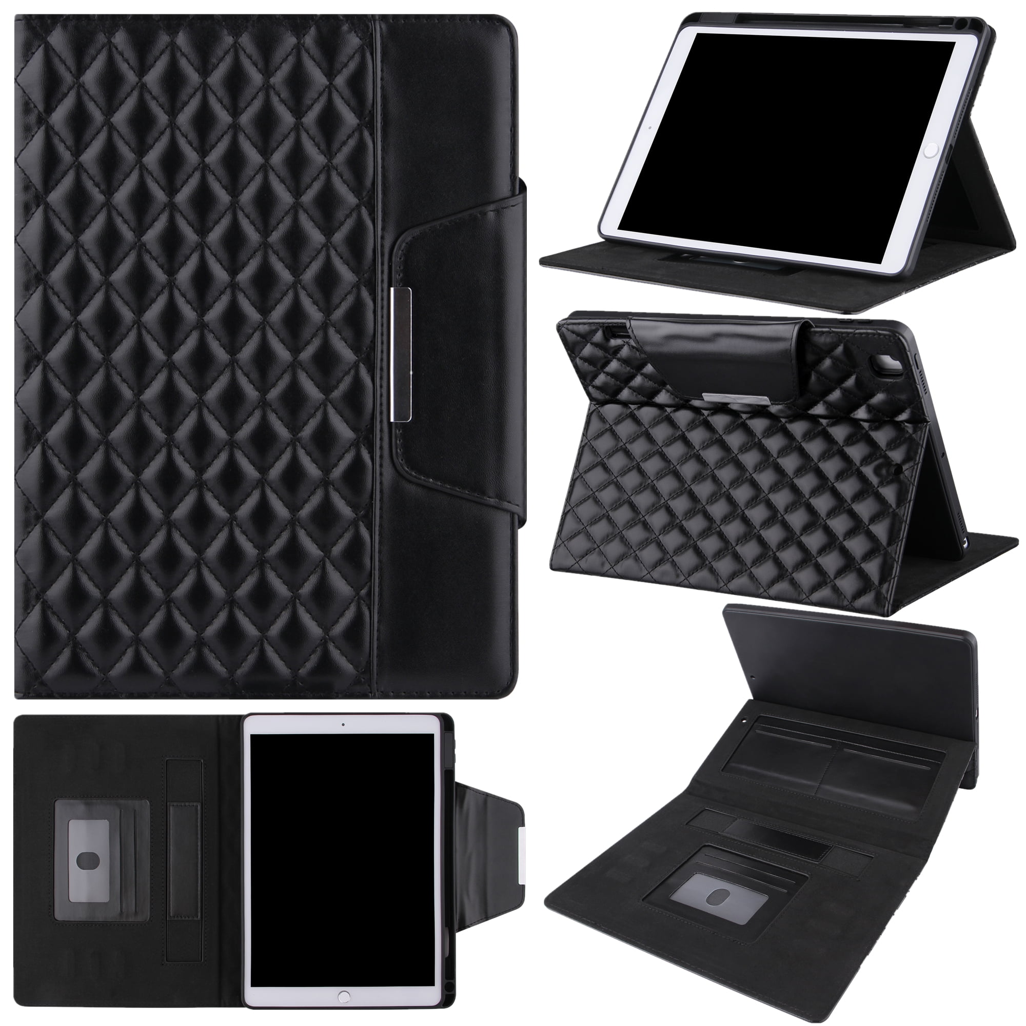 Dteck Case for iPad 10th Generation Case 10.9 Inch 2022, Premium Leather Folio Stand Cover with Pencil Holder Hand Strap - Auto Wake/Sleep and Multiple Viewing Angles,Black