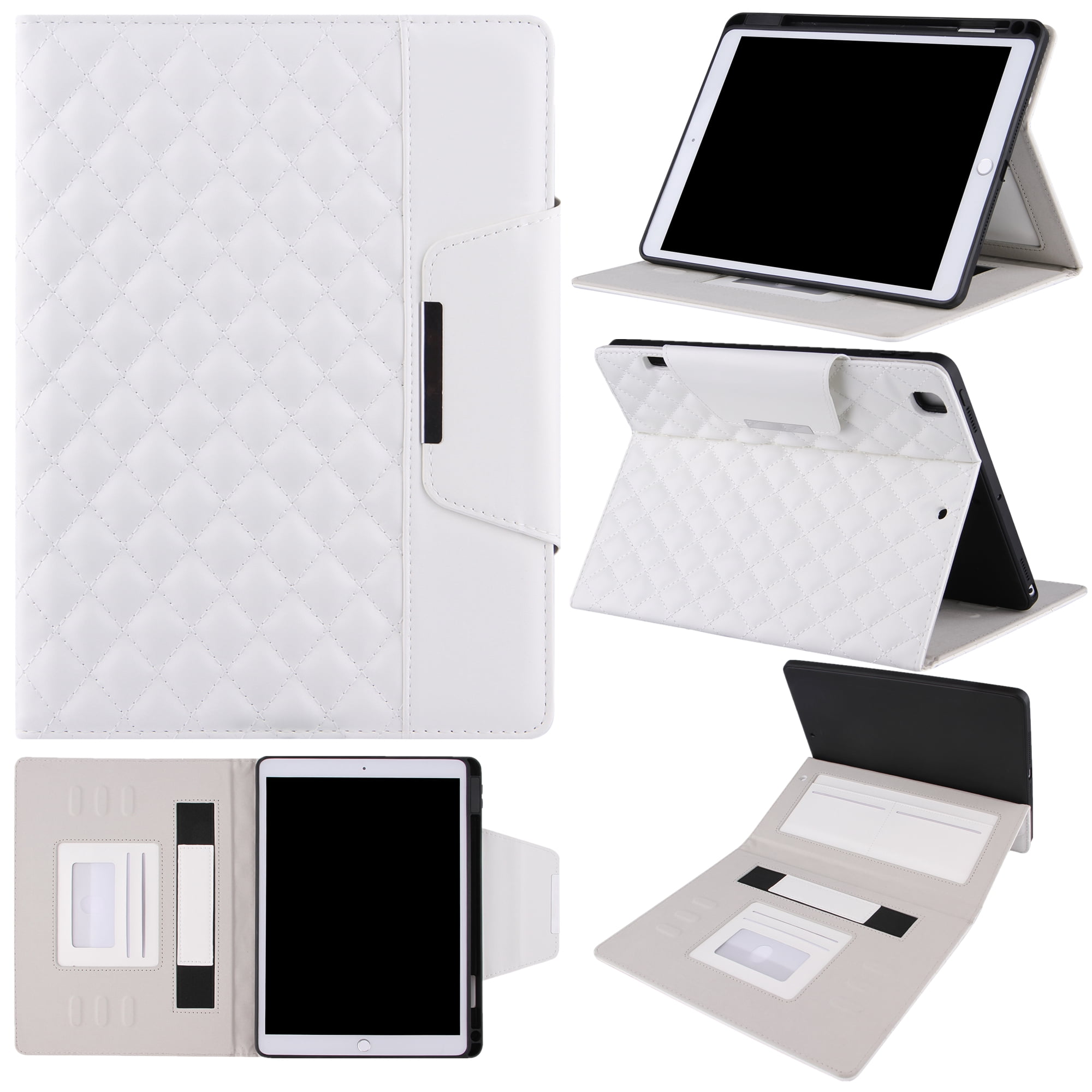 Dteck Case for iPad 10th Generation Case 10.9 Inch 2022, Premium Leather Folio Stand Cover with Pencil Holder Hand Strap - Auto Wake/Sleep and Multiple Viewing Angles,White