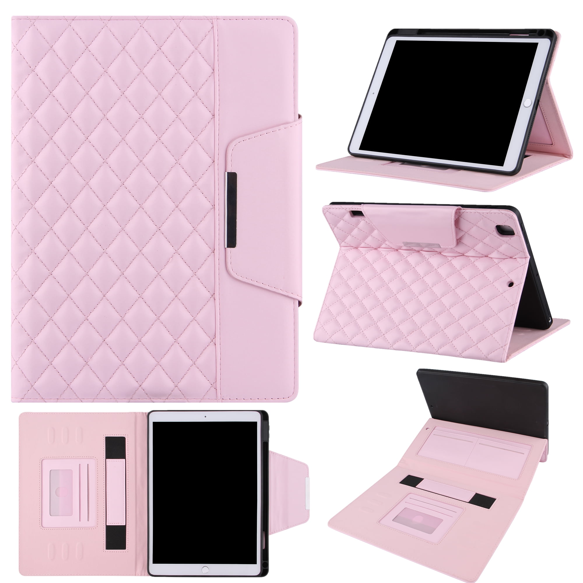 Dteck Case for iPad 10th Generation Case 10.9 Inch 2022, Premium Leather Folio Stand Cover with Pencil Holder Hand Strap - Auto Wake/Sleep and Multiple Viewing Angles,Pink