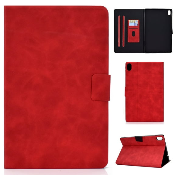 Dteck Case for iPad 11-inch (A16) 2025 /iPad 10th Generation 10.9-inch 2022,Magnetic Leather Case Smart Card Pocket Wallet Kickstand Cover for iPad 10th/11th Gen,Red