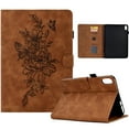 thumbnail image 1 of Dteck Case for iPad 11-inch (A16) 2025/iPad 10th Generation 10.9 inch 2022,Magnetic Leather Flower Pattern Card Slots Smart Case Shockproof Rubber Kickstand Cover,Brown, 1 of 6
