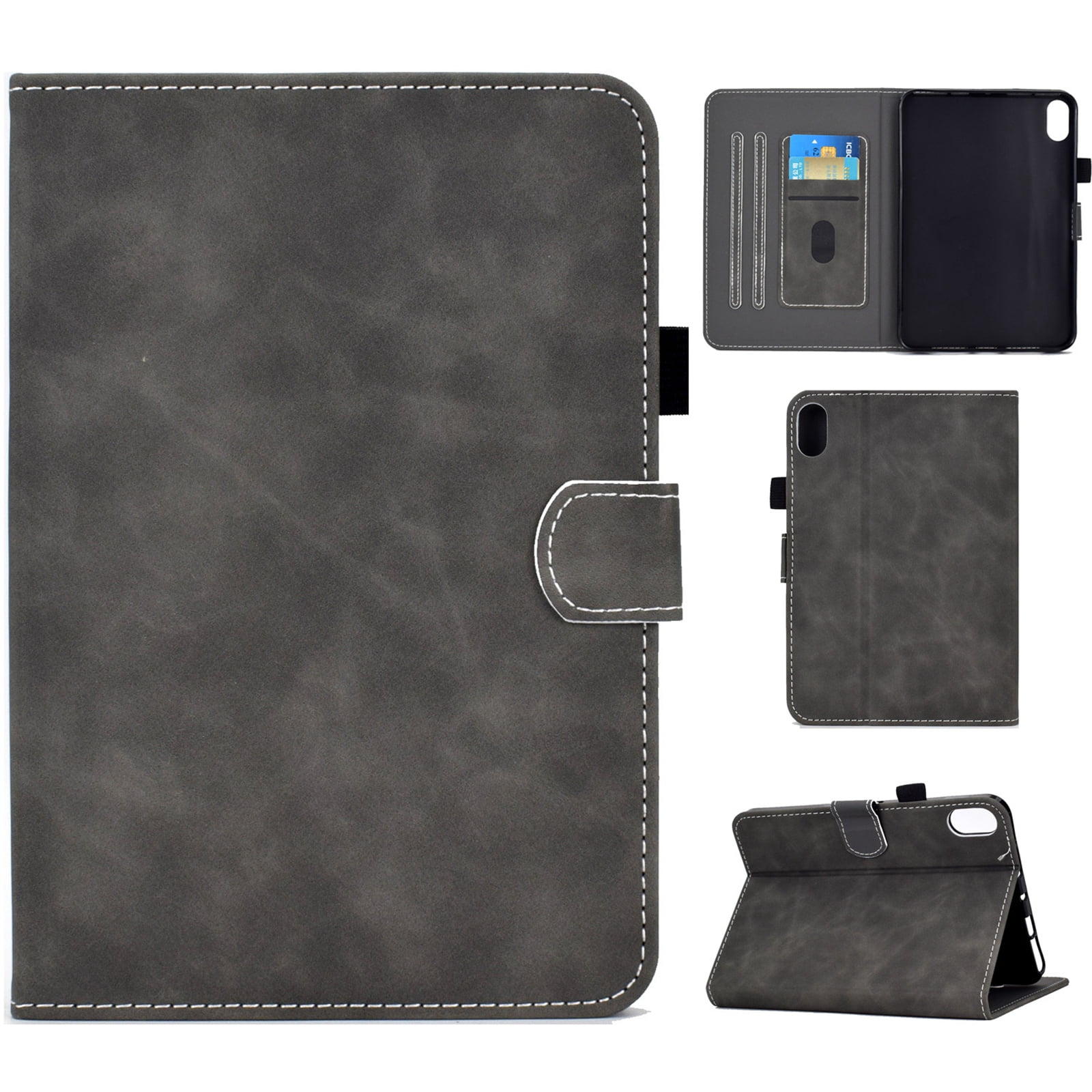 Dteck Case for  iPad 11-inch (A16) 2025/iPad 10th Generation 10.9 inch 2022,Magnetic Leather with Pencil Holder Pockets PU Leather Smart Folio Stand Wallet TPU Shockproof Cover,Gray
