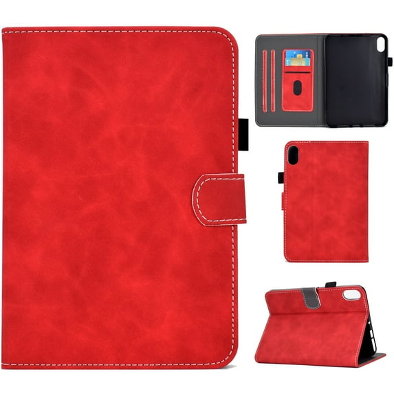 Dteck Case for iPad 11-inch (A16) 2025/iPad 10th Generation 10.9 inch 2022,Magnetic Leather with Pencil Holder Pockets PU Leather Smart Folio Stand Wallet TPU Shockproof Cover,Red