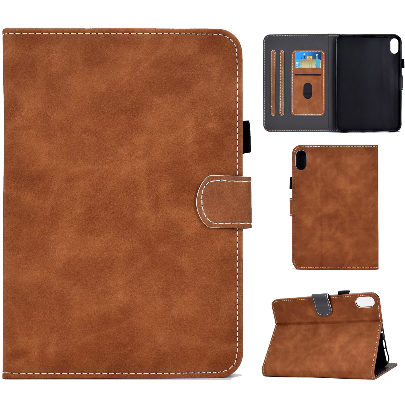 Dteck Case for  iPad 11-inch (A16) 2025/iPad 10th Generation 10.9 inch 2022,Magnetic Leather with Pencil Holder Pockets PU Leather Smart Folio Stand Wallet TPU Shockproof Cover,Brown