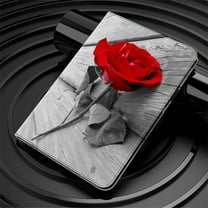 Dteck Case for iPad 11-inch (A16) 2025/iPad 10th Generation 10.9-inch,Magnetic Leather Pattern Case Card Wallet Automatic wake/sleep Shockproof Kickstand Full Body Protevtive Cover,Rose Flower